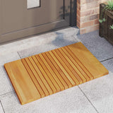 Bath Mat Plain Brown 81 x 50 cm Solid Acacia Wood - Side View