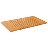 Bath Mat Plain Brown 81 x 50 cm Solid Acacia Wood - Front View