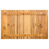 Bath Mat Plain Brown 81 x 50 cm Solid Acacia Wood - Rear View