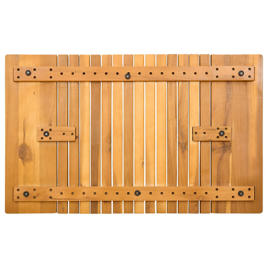 Bath Mat Natural 81 x 50 cm Solid Acacia Wood