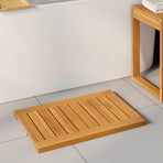 Bath Mat 2 pcs Natural 60 x 40 cm Solid Acacia Wood