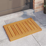 Bath Mat Plain Brown 60 x 40 cm Solid Acacia Wood - Side View