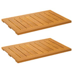 Bath Mat 2 pcs Natural 60 x 40 cm Solid Acacia Wood