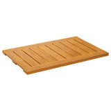 Bath Mat Plain Brown 60 x 40 cm Solid Acacia Wood - Top-Down View