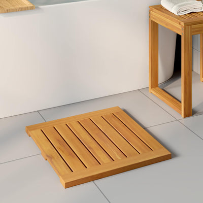 Bath Mat 2 pcs Natural 50 x 50 cm Solid Acacia Wood