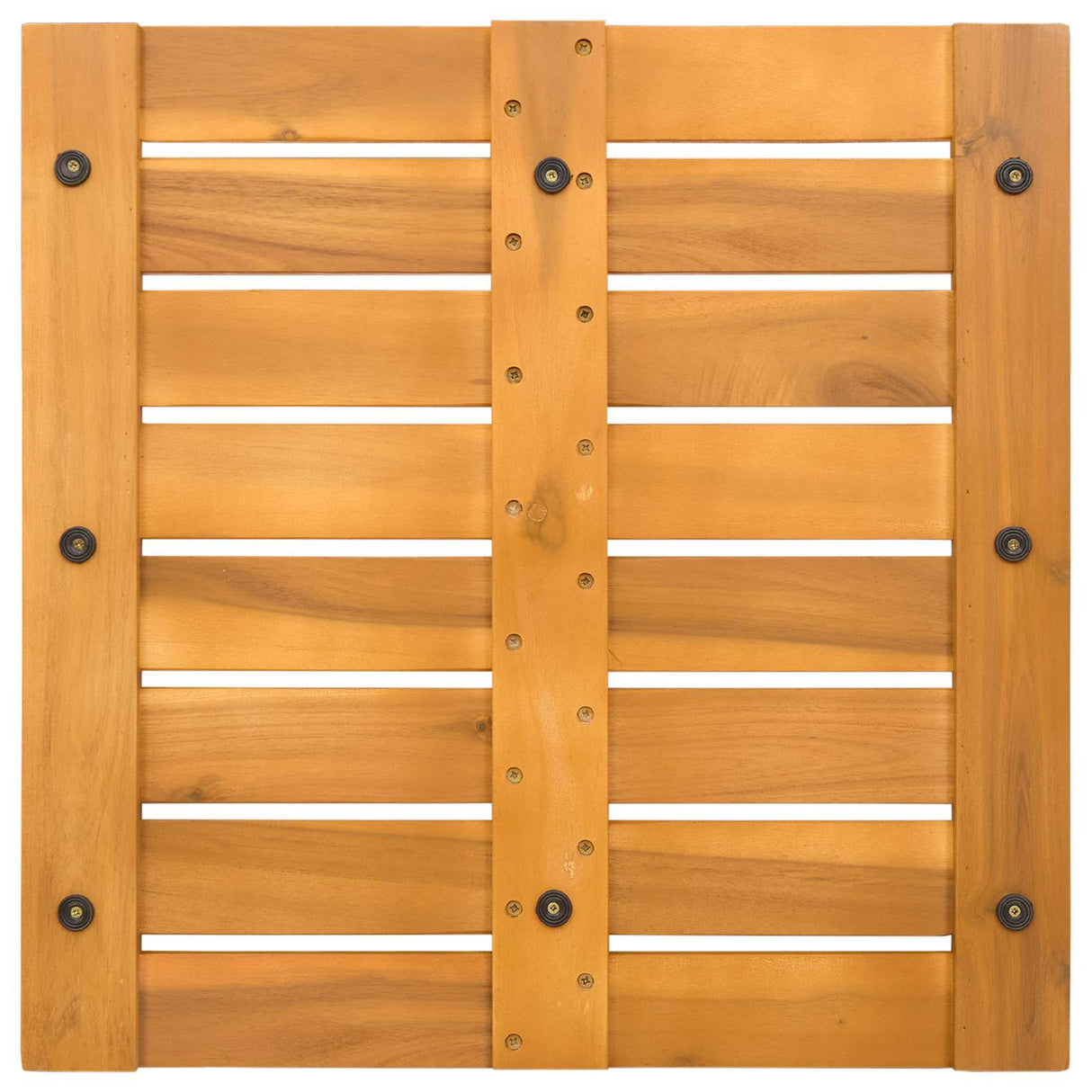 Bath Mat Plain Brown 50 x 50 cm Solid Acacia Wood