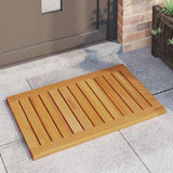 Bath Mat Plain Brown 80 x 50 cm Solid Acacia Wood - Side View