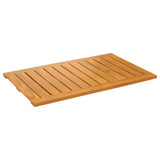 Bath Mat Plain Brown 80 x 50 cm Solid Acacia Wood - Front View