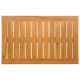 Bath Mat Plain Brown 80 x 50 cm Solid Acacia Wood - Top-Down View