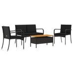 Garden set Black Poly Rattan
