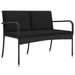 Garden set Black Poly Rattan