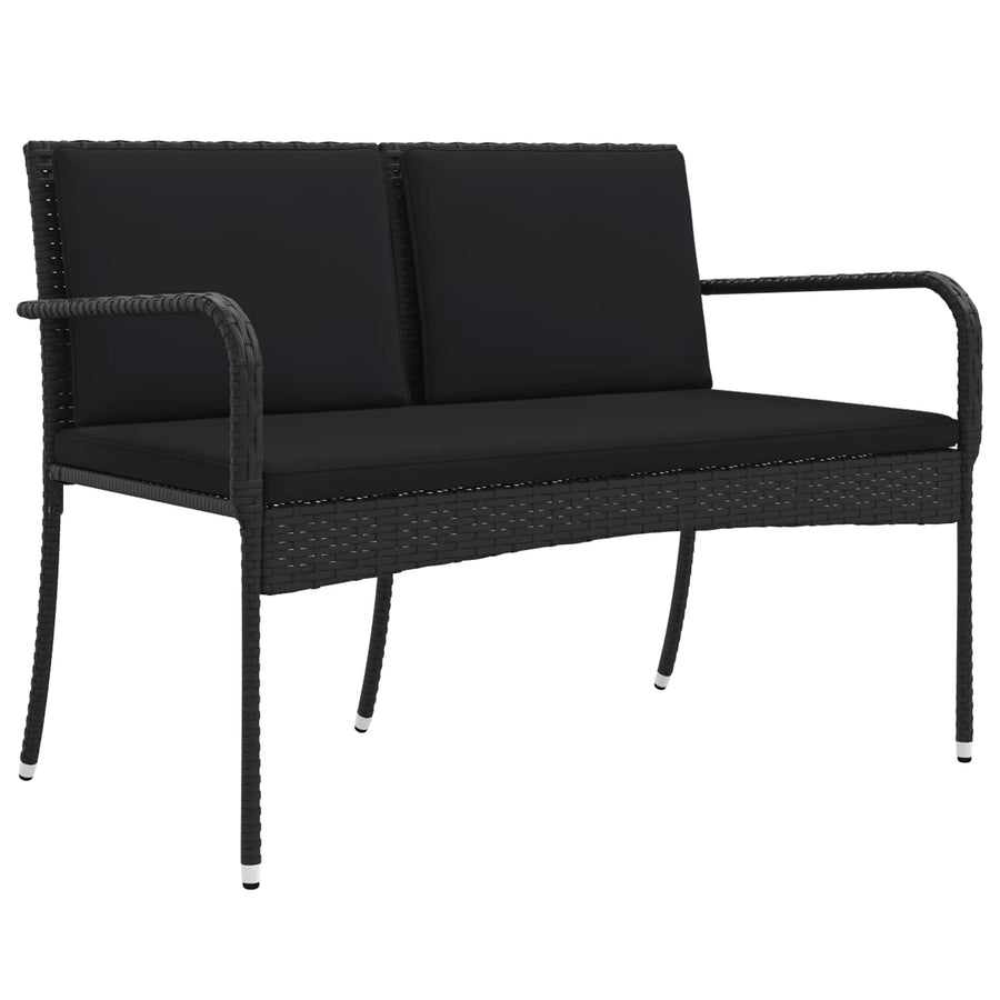 Garden set Black Poly Rattan