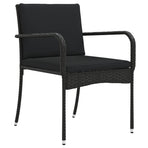 Garden set Black Poly Rattan
