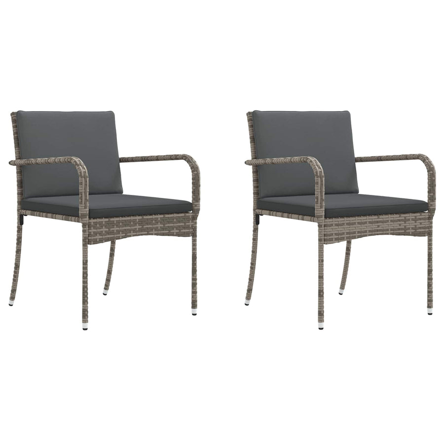 Garden Bistro Set 3 pcs Grey Poly Rattan