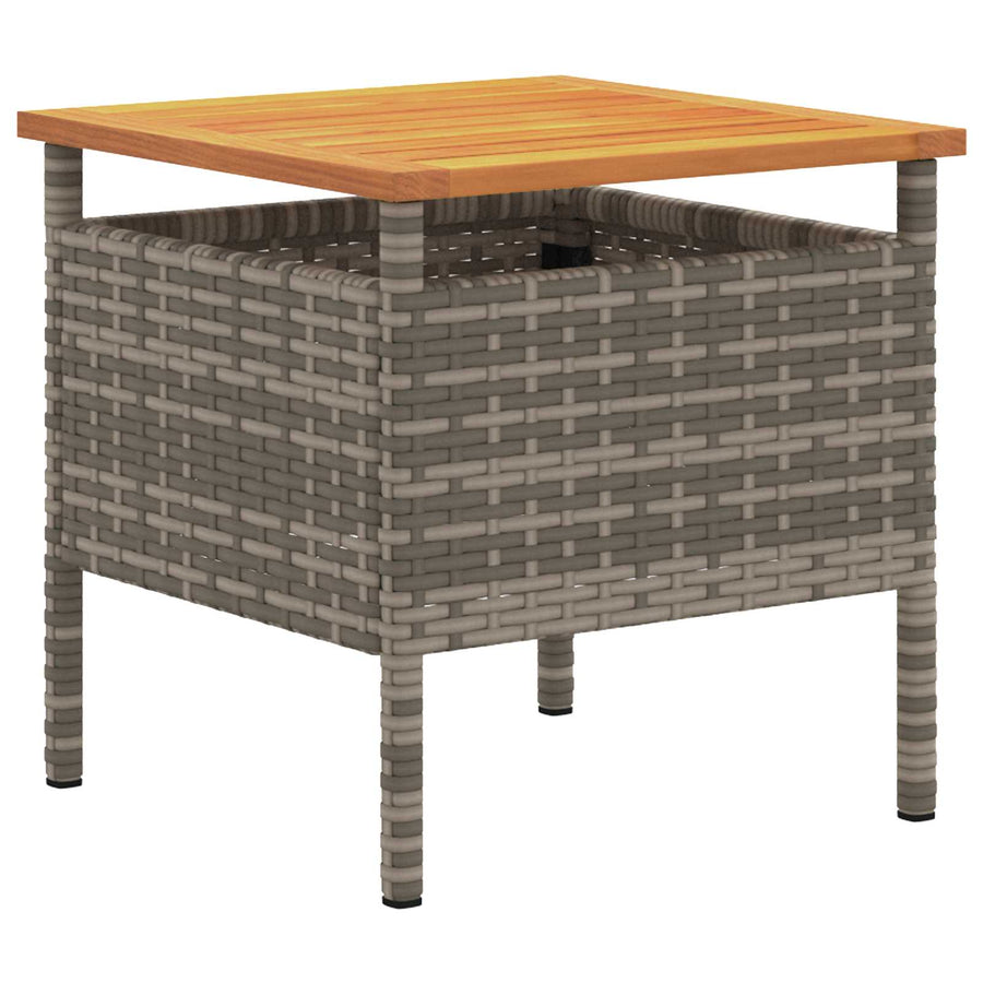 Garden Bistro Set 3 pcs Grey Poly Rattan