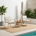Garden set Beige Poly Rattan
