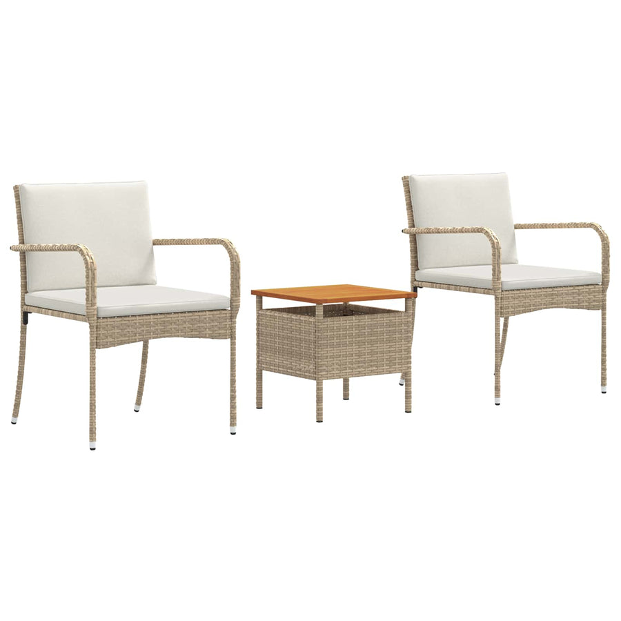 Garden set Beige Poly Rattan