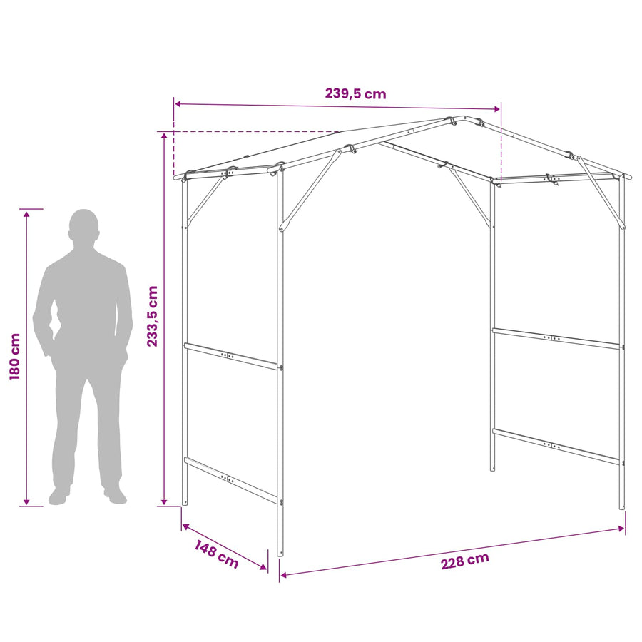 BBQ Gazebo 239.5 x 148 x 233.5 cm Beige