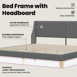 Bed Frame with Headboard Dark Grey 180 x 200 cm Velvet