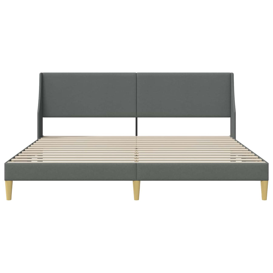 Bed Frame with Headboard Dark Grey 180 x 200 cm Fabric