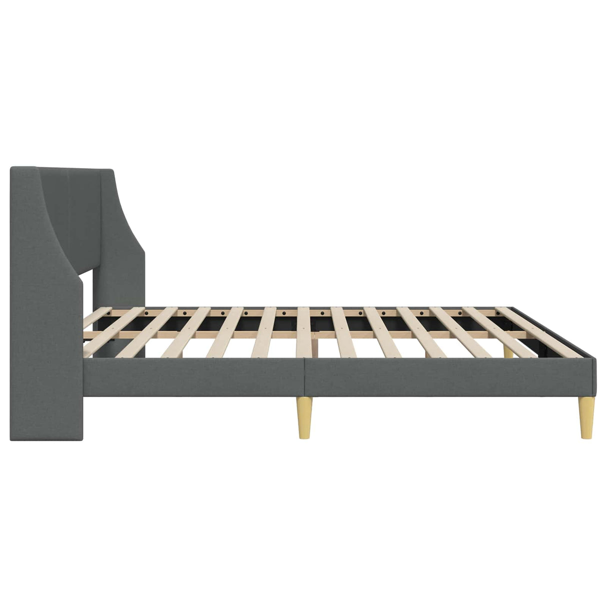 Bed Frame with Headboard Dark Grey 180 x 200 cm Velvet