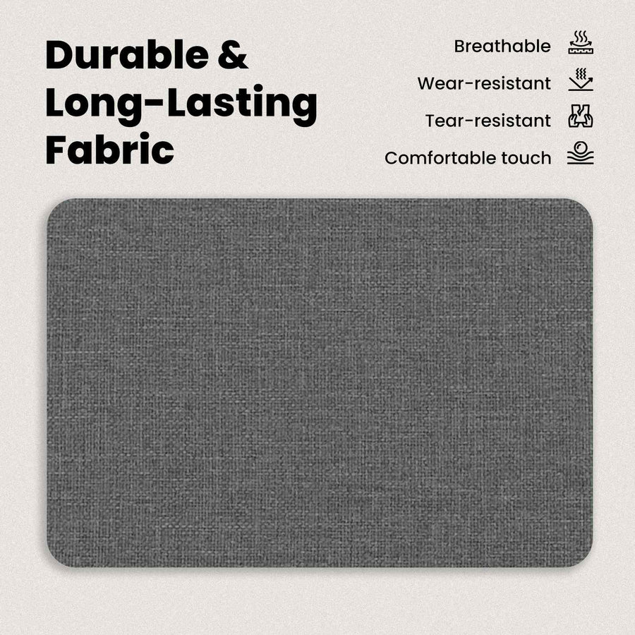Bed Frame with Headboard Dark Grey 137 x 190 cm Fabric