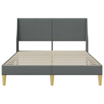 Bed Frame with Headboard Dark Grey 137 x 190 cm Fabric