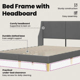 Bed Frame with Headboard Dark Grey Velvet - Low Angle
