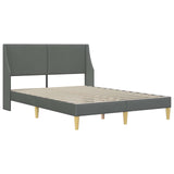 Bed Frame with Headboard Dark Grey Velvet - Side View