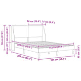 Bed Frame with Headboard Dark Grey Velvet - Extra Image