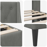 Bed Frame with Headboard Dark Grey 180 x 200 cm Velvet - Close-Up Angle