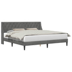 Bed Frame with Headboard Dark Grey 180 x 200 cm Velvet