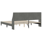 Bed Frame with Headboard Dark Grey 180 x 200 cm Velvet