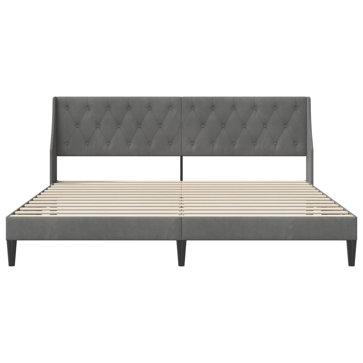 Bed Frame with Headboard Dark Grey 180 x 200 cm Velvet