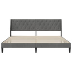 Bed Frame with Headboard Dark Grey 180 x 200 cm Velvet