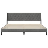 Bed Frame with Headboard Dark Grey 180 x 200 cm Velvet - Top-Down View