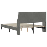 Bed Frame with Headboard Dark Grey Velvet - Rear View