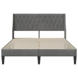 Bed Frame with Headboard Dark Grey Velvet