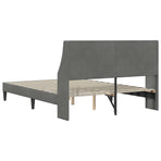 Bed Frame Dark Grey 152 x 203 cm Velvet