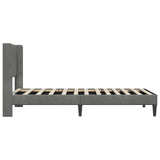 Bed Frame with Headboard Dark Grey 90 x 190 cm Velvet - 45-Degree Angle