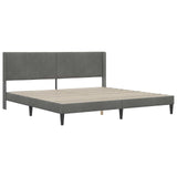 Bed Frame with Headboard Dark Grey 180 x 200 cm Velvet - Side View