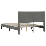 Bed Frame with Headboard Dark Grey 137 x 190 cm Velvet