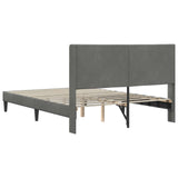 Bed Frame with Headboard Dark Grey Velvet - Rear View