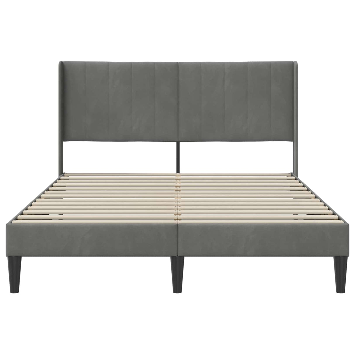 Bed Frame with Headboard Dark Grey Velvet