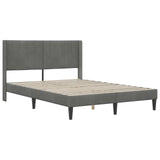Bed Frame with Headboard Dark Grey Velvet