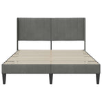 Bed Frame with Headboard Dark Grey 153 x 203 cm Velvet