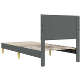 Bed Frame with Headboard Dark Grey 90 x 190 cm Fabric - Rear View