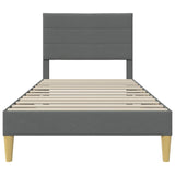 Bed Frame with Headboard Dark Grey 90 x 190 cm Fabric - Top-Down View