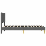 Bed Frame with Headboard Dark Grey 90 x 190 cm Fabric - 45-Degree Angle