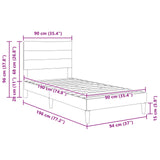 Bed Frame with Headboard Dark Grey 90 x 190 cm Fabric - Extra Image